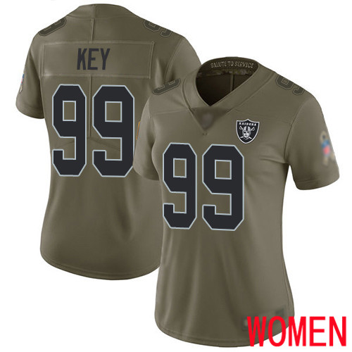 Oakland Raiders Limited Olive Women Arden Key Jersey NFL Football #99 2017 Salute to Service Jersey->women nfl jersey->Women Jersey